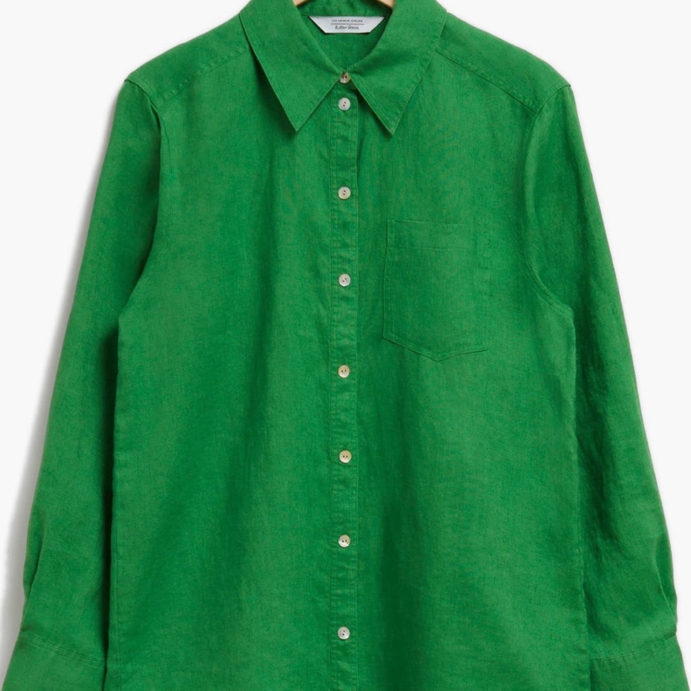 & Other Stories Green Button Down Shirt